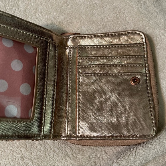 Disney Parks Lounge fly EUC Gold Sequined Minnie Mouse Ear Bow Wallet Clutch - Picture 6 of 12